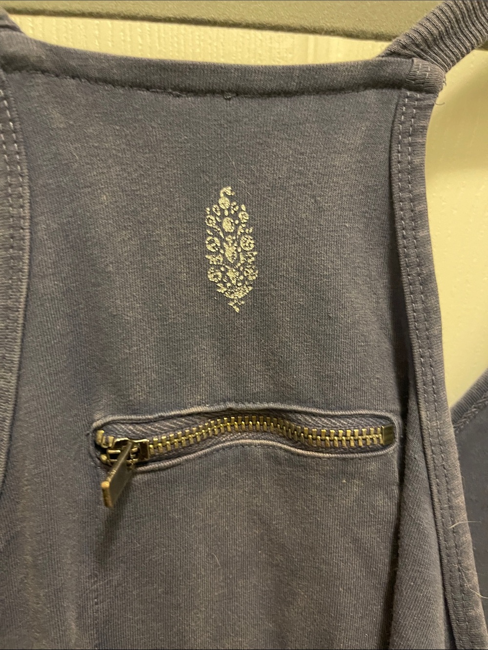 Free People Navy Racerback Romper with Pockets - Picture 5 of 5